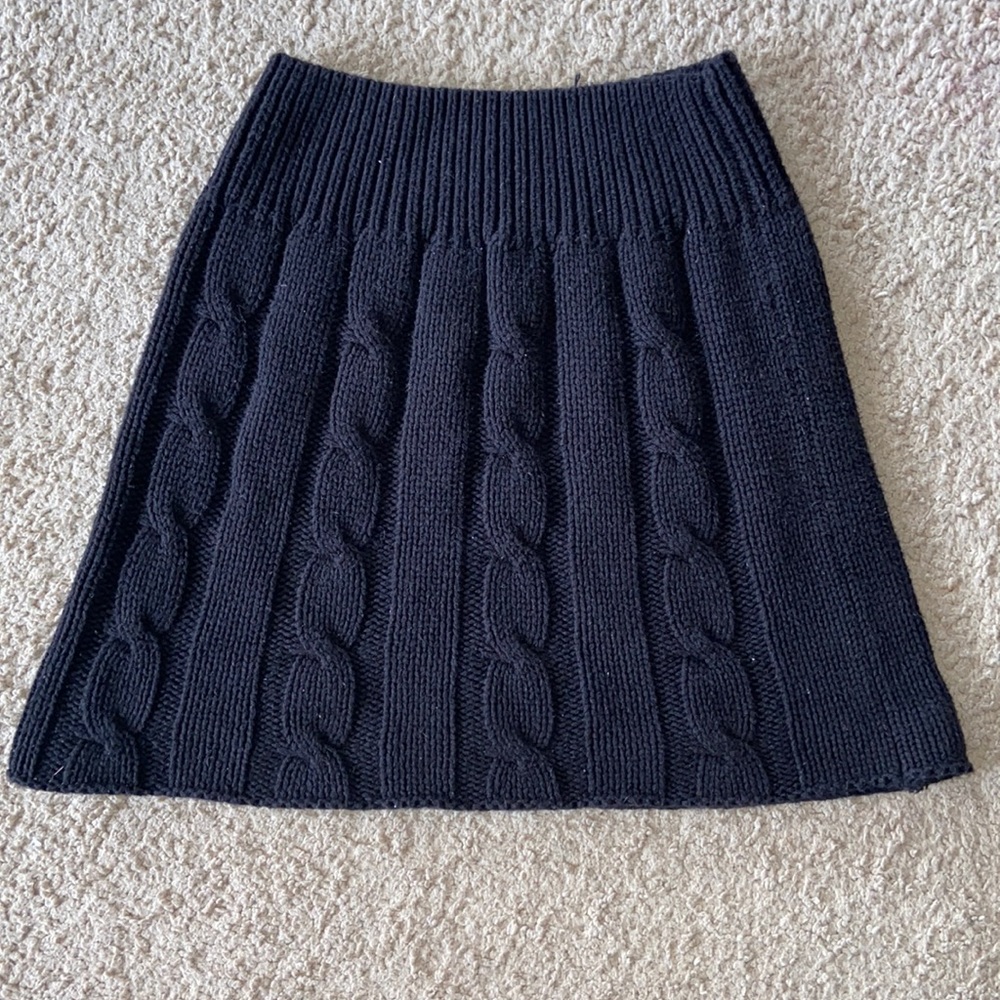 Black Knit Mini Skirt